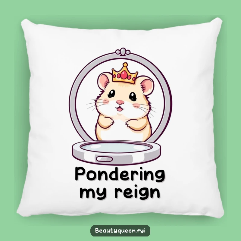 Funny Hamster Queen Pillow: Cozy Royal Pet Accent for a Hilarious Funny Gift