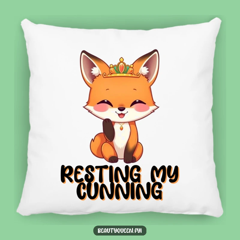 Funny Fox Diadem Pillow: Cozy & Chic Fox Decor Funny Gift