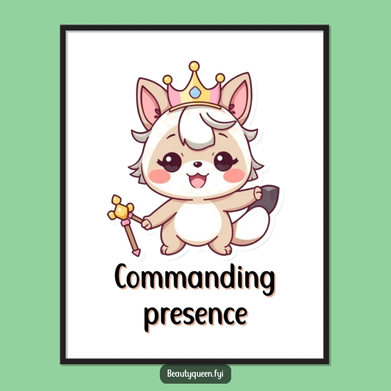 Funny Digital Animal King Art Print - Smiling Regal Wall Decor