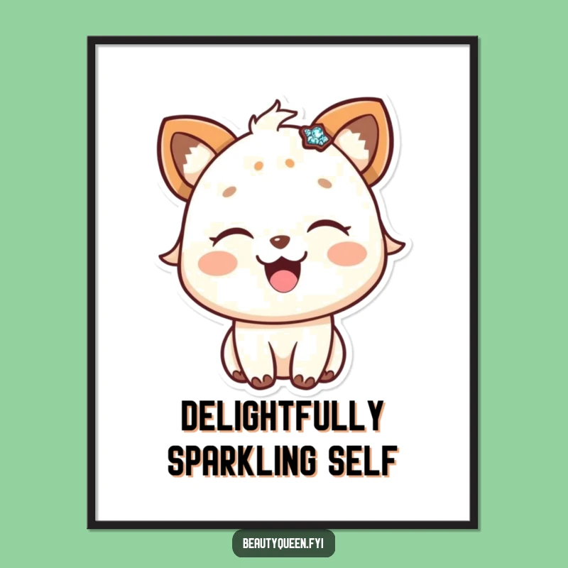 Funny Digital Art: Happy animal sparkly accessory, printable joy and sparkle
