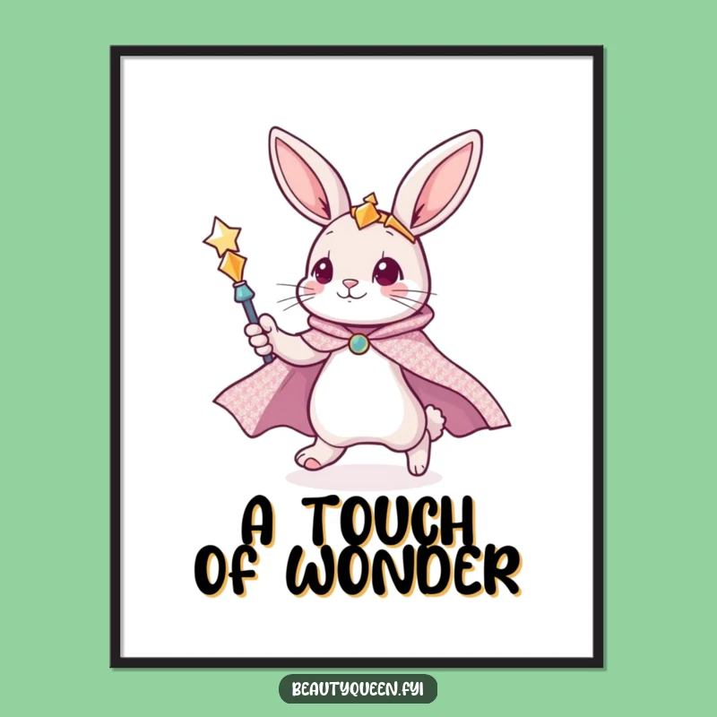 Funny Bunny Digital Art - Magical Heroic Flyer, Instant Decor!