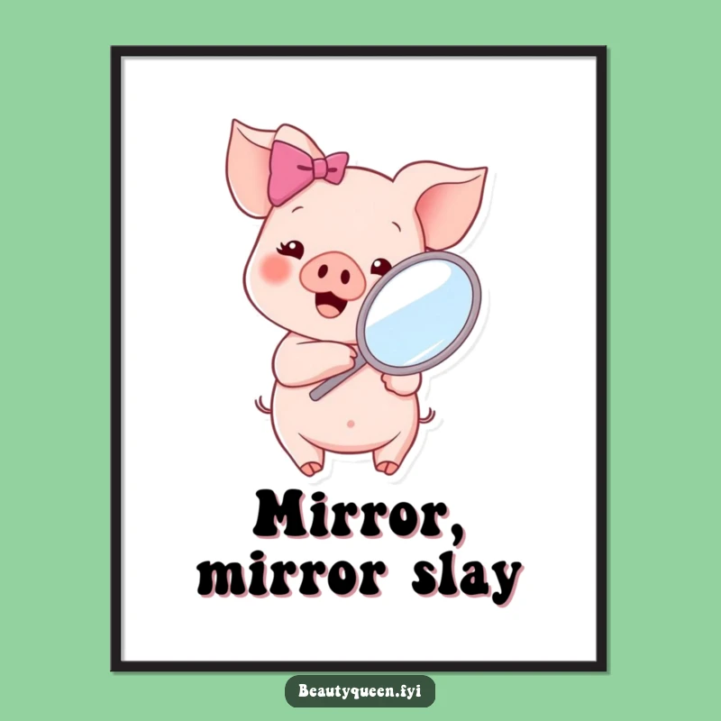 Funny Piglet Digital Print: Cheerful Reflection for Instant Joy