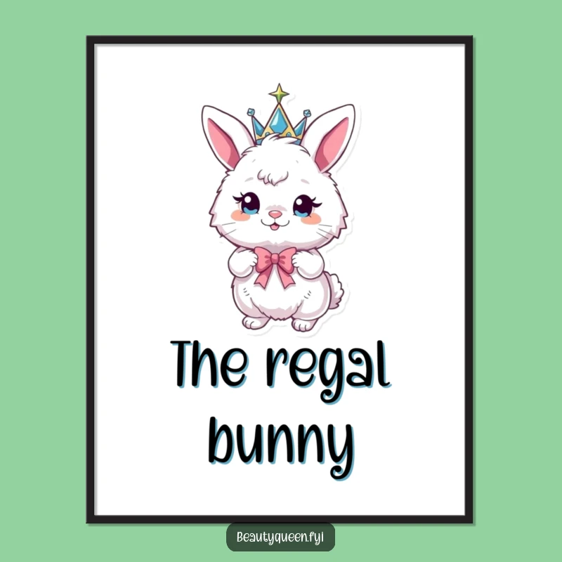 Funny Bunny Crown Digital Art - Humorous Printable for Playful Royalty