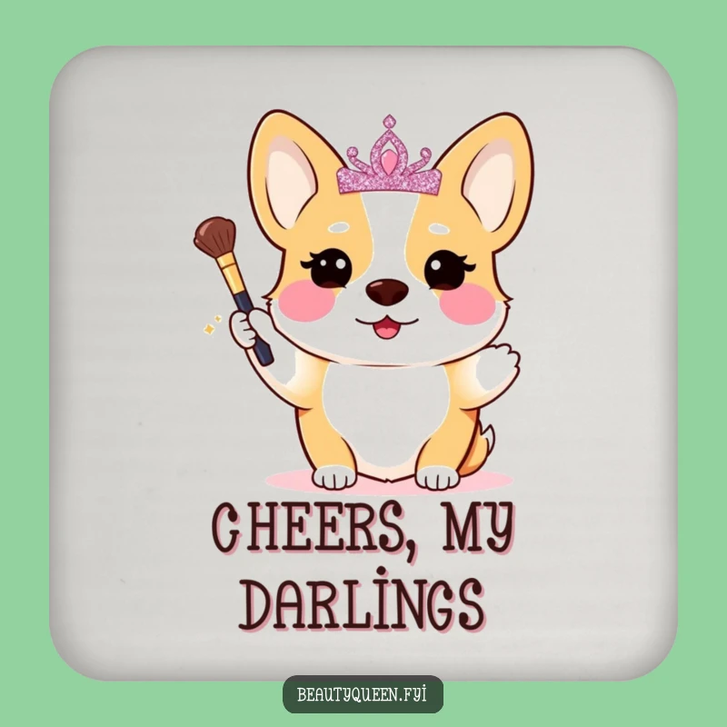 Funny Corgi Drink Coaster: Royal Blushing Dog Table Protector Gift