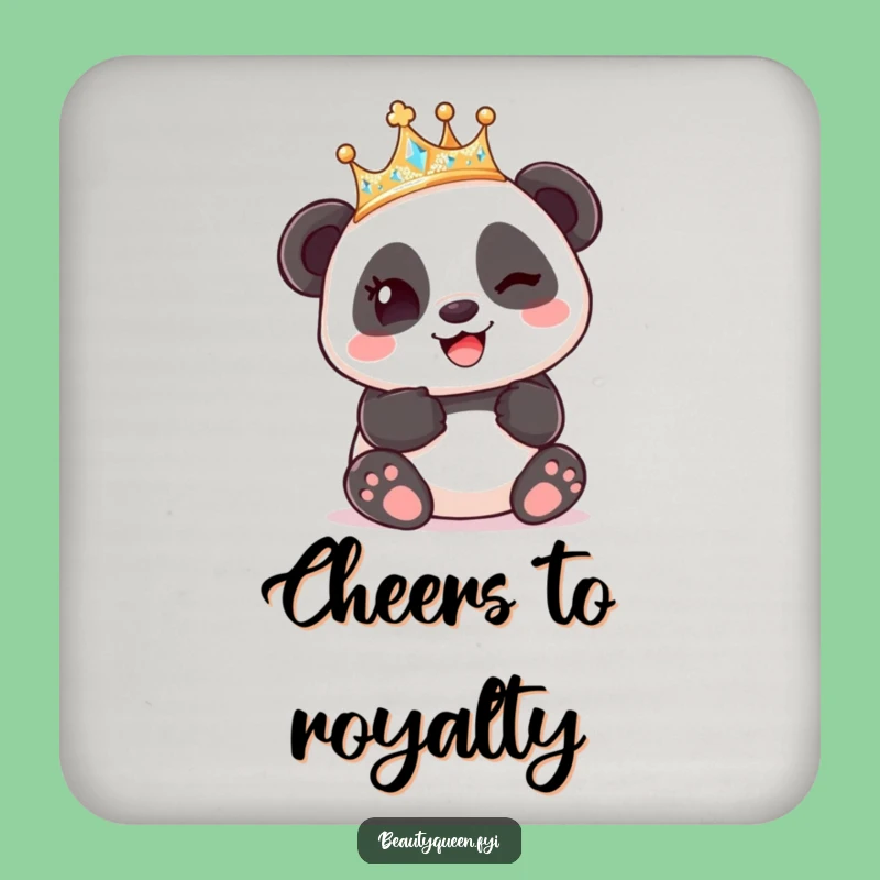 Funny Panda King Crown Coaster: Cute Protection with Humorous Panda Charm Gift