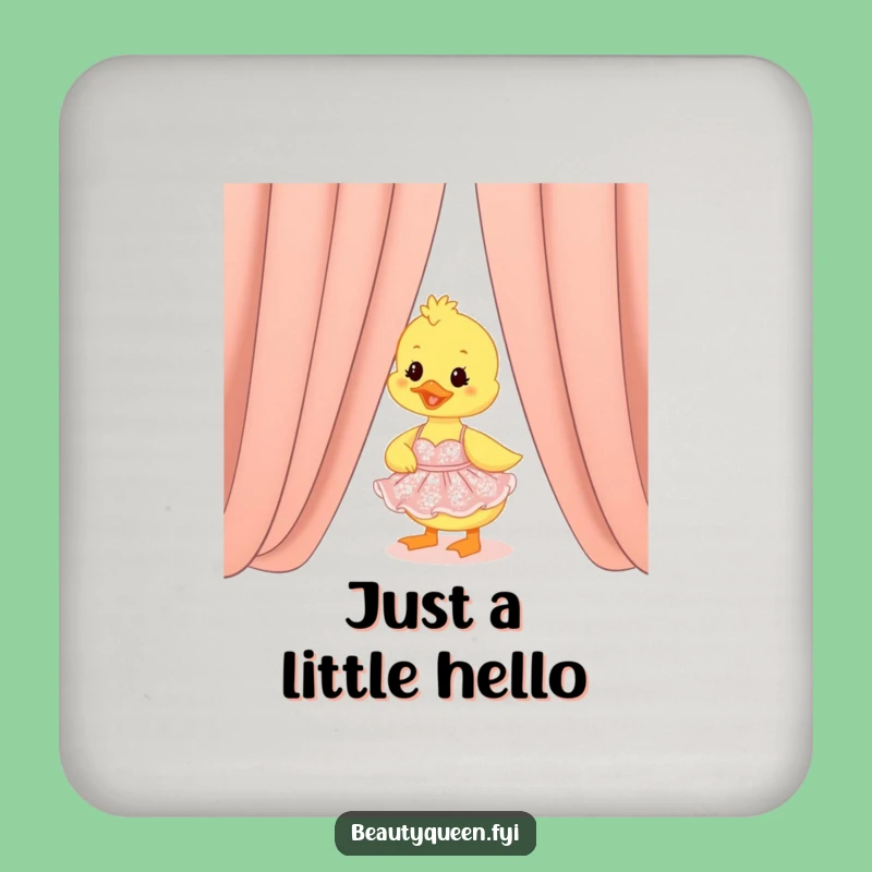 Funny Duckling Shimmer Dress Coaster: Chic Peek Protection Funny Gift!