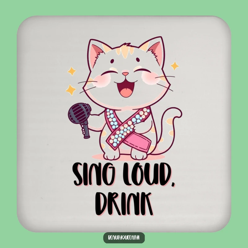 Funny Cat Diva Coaster: Protect Surfaces with Star Cat Style Funny Gift
