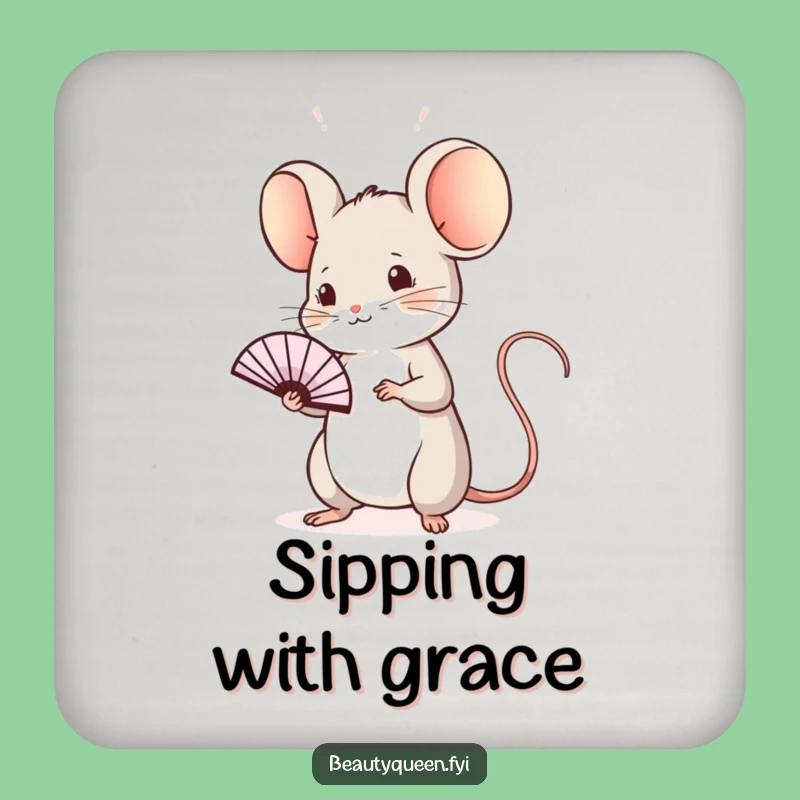 Funny Mouse Wave Coaster Set: Regal Fan Gift for Elegant Table Protection