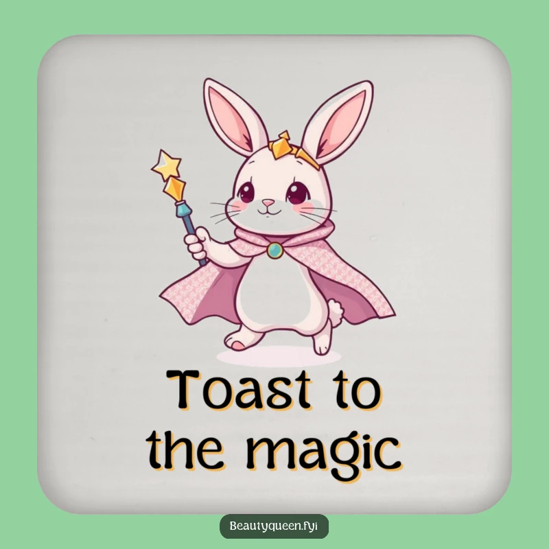 Funny Bunny Drink Coaster - Protect Surfaces with Magical Charm, Gift!