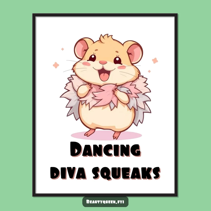 Funny Hamster Dance Boa Poster: Energetic Wall Art, Hilarious Gift!