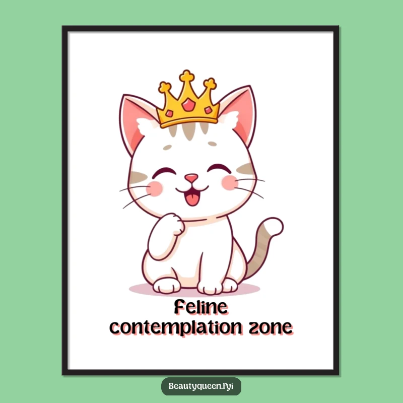 Funny Crowned Cat Poster: Add Regal Humor to Your Walls