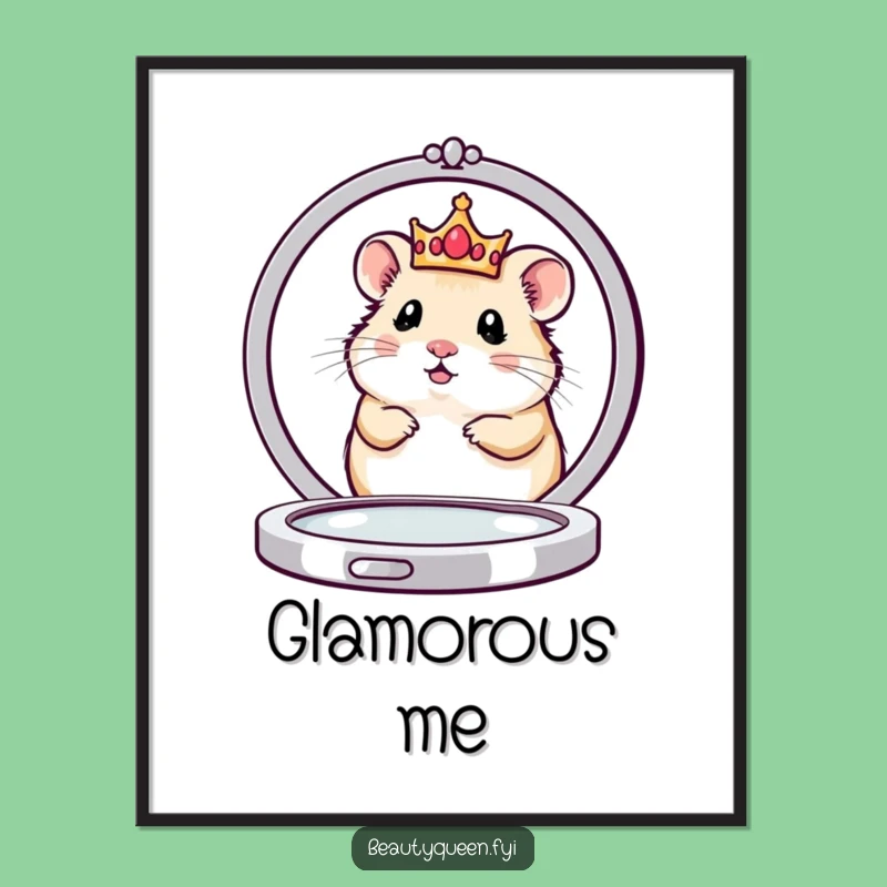 Funny Hamster Queen Poster: Adorable Royal Pet Wall Art for a Hilarious Funny Gift