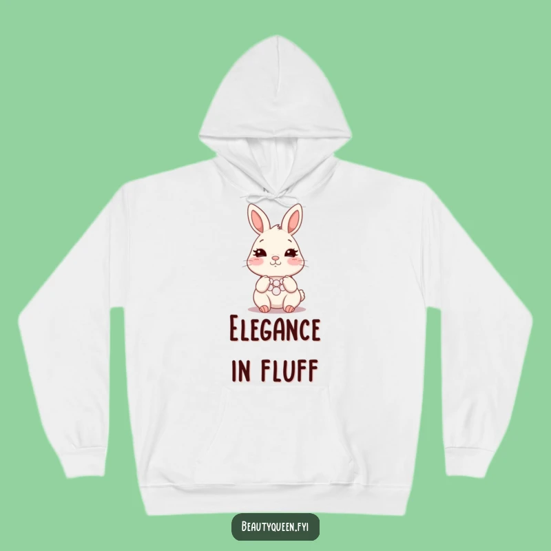 Funny Bunny Necklace Hoodie - Cozy Blushing Rabbit Sweatshirt - Warm & Humorous Gift