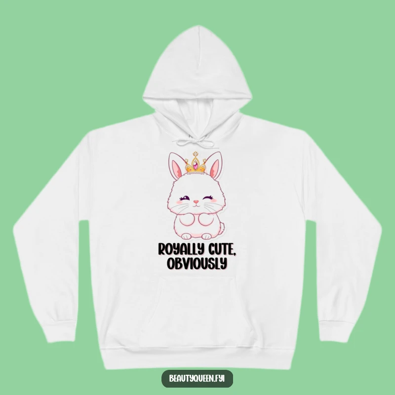 Funny Bunny Princess Hoodie: Cozy Tiara Kisses, Perfect Hilarious Gift