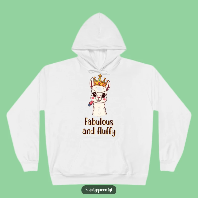 Funny Llama Queen Hoodie: Cozy Sassy Royal Pose Apparel Gift