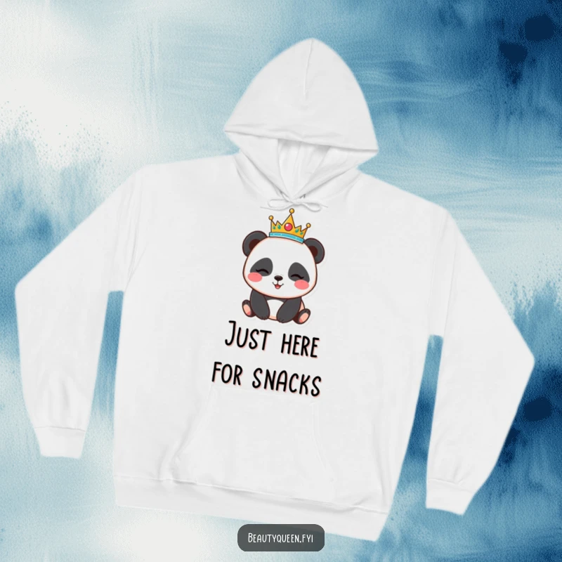 Funny panda tiara hoodie, cozy sweatshirt with winking bear, warm and humorous attire, a perfect funny gift for panda lovers.