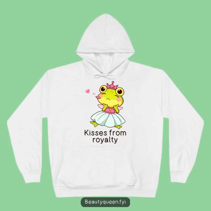 Funny Princess Frog Kiss Hoodie: Cozy & Comical Fairy Tale Frog Apparel Gift