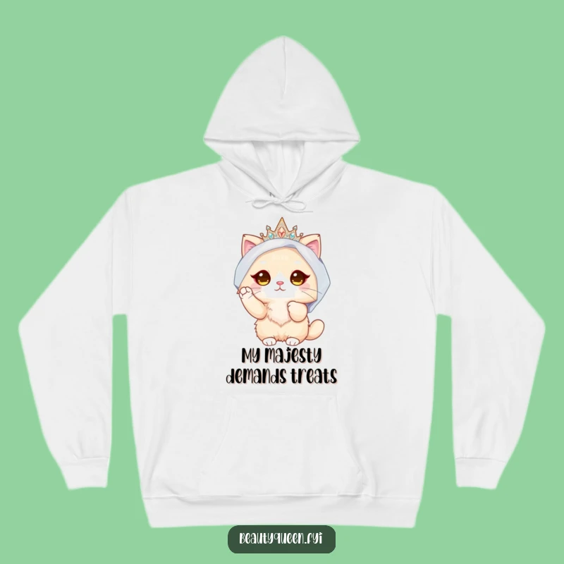 Funny Fluffy Cat Bride Hoodie: Cozy & Regal Gift for Your Feline Queen!
