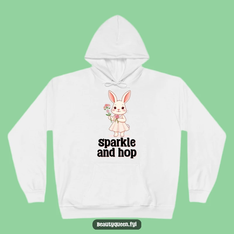 Funny Rabbit Sparkle Dress Hoodie - Cozy & Chic Flower Lover Gift