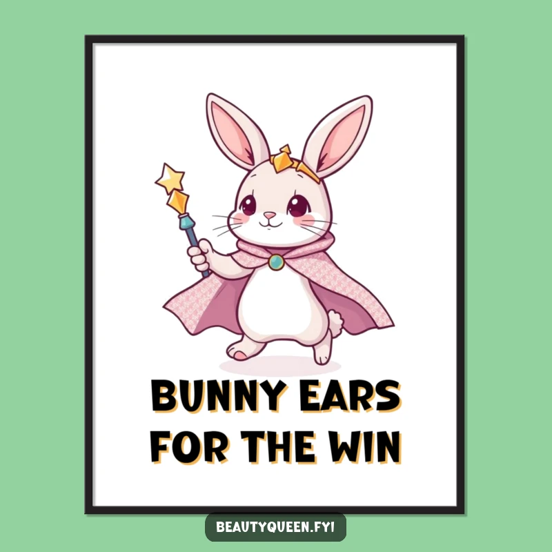 Free Printable Wall Art: Bunny Cape Scepter Zoom, Funny Downloadable Art