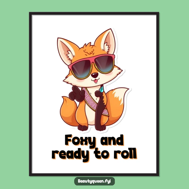 Free Printable Sassy Fox Art: Funny Downloadable Gift for Bold Decor and Edgy Ambiance!