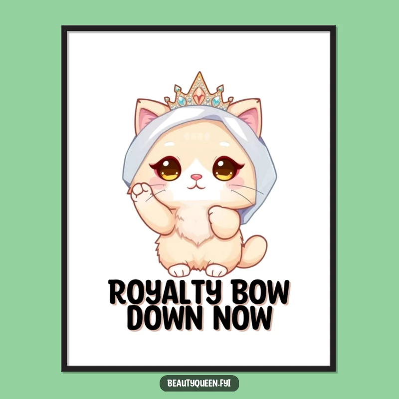 Free Printable Funny Cat Bride Wall Art - Humorous Downloadable Art for Decor