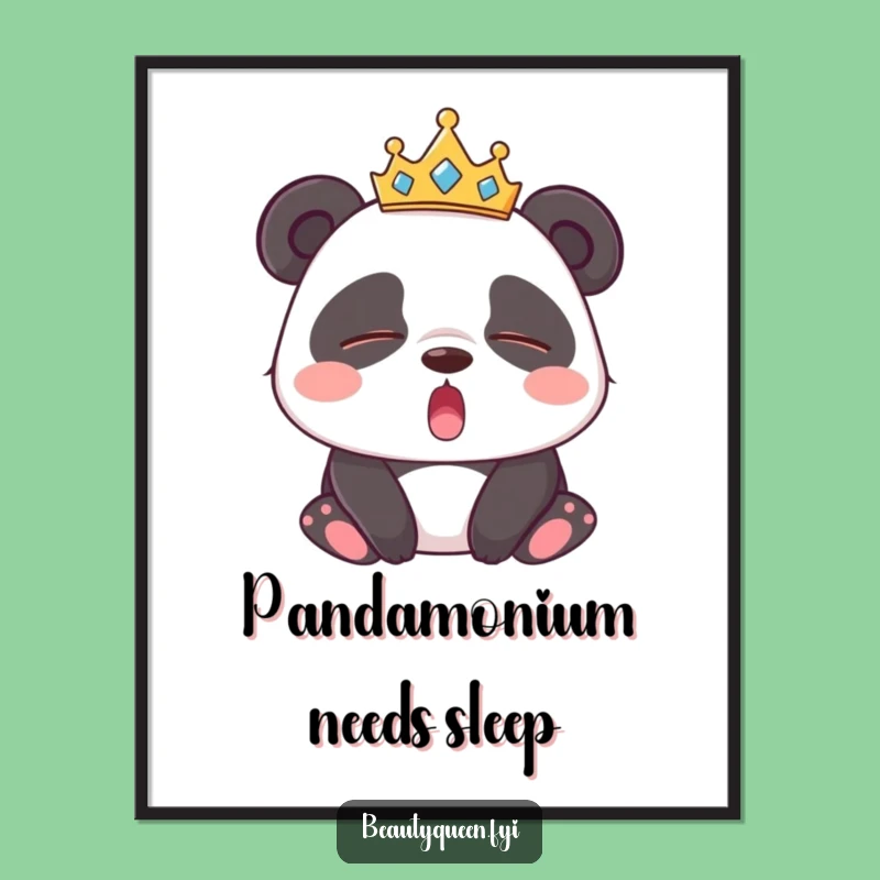 Free Printable Funny Panda Yawn Wall Art - Humorous Downloadable Art