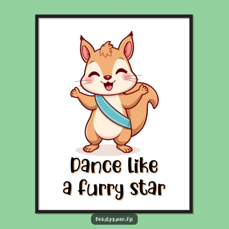 Free Printable Squirrel Wall Art: Dancing Dynamo for Playful Downloadable Decor