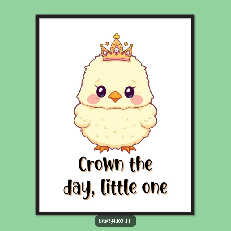 Free Printable Wall Art: Fluffy Chick Tiara Askew Funny Downloadable Decor