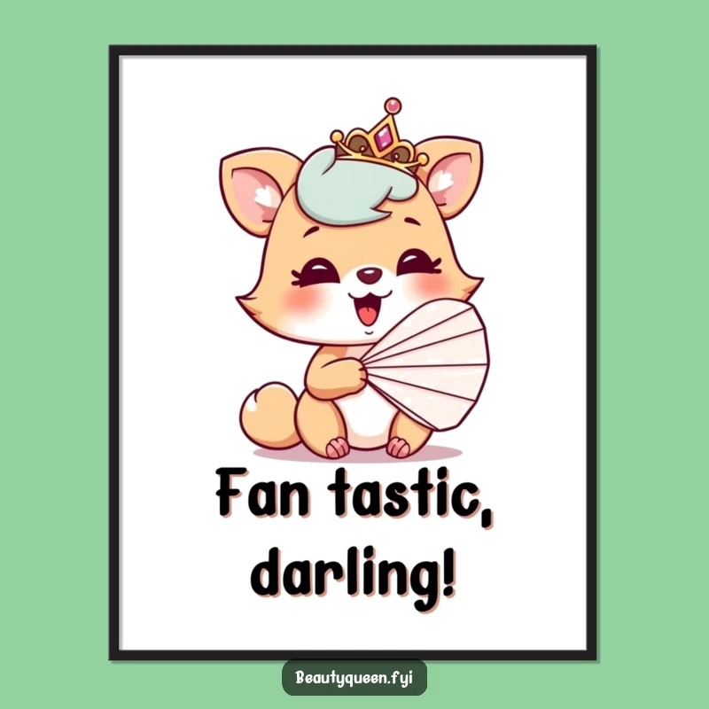 Funny Free Printable Wall Art: Giggling Animal with Tiara, Humorous Downloadable Decor