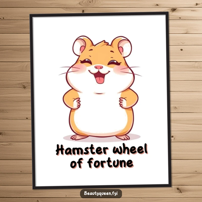 Funny Free Printable Wall Art: A giggling hamster strikes a confident pose with paws on hips, bringing playful humor to your walls.