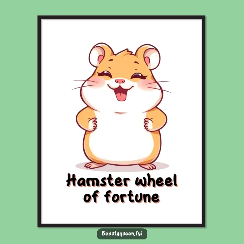 Funny Free Printable Hamster Wall Art - Giggling Pose Downloadable Decor