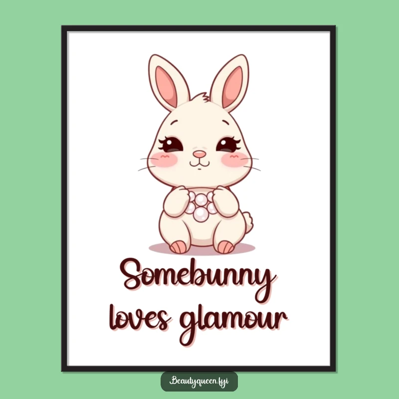 Free Printable Bunny Art: Funny Downloadable Gift for Chic Decor and Glamorous Ambiance!