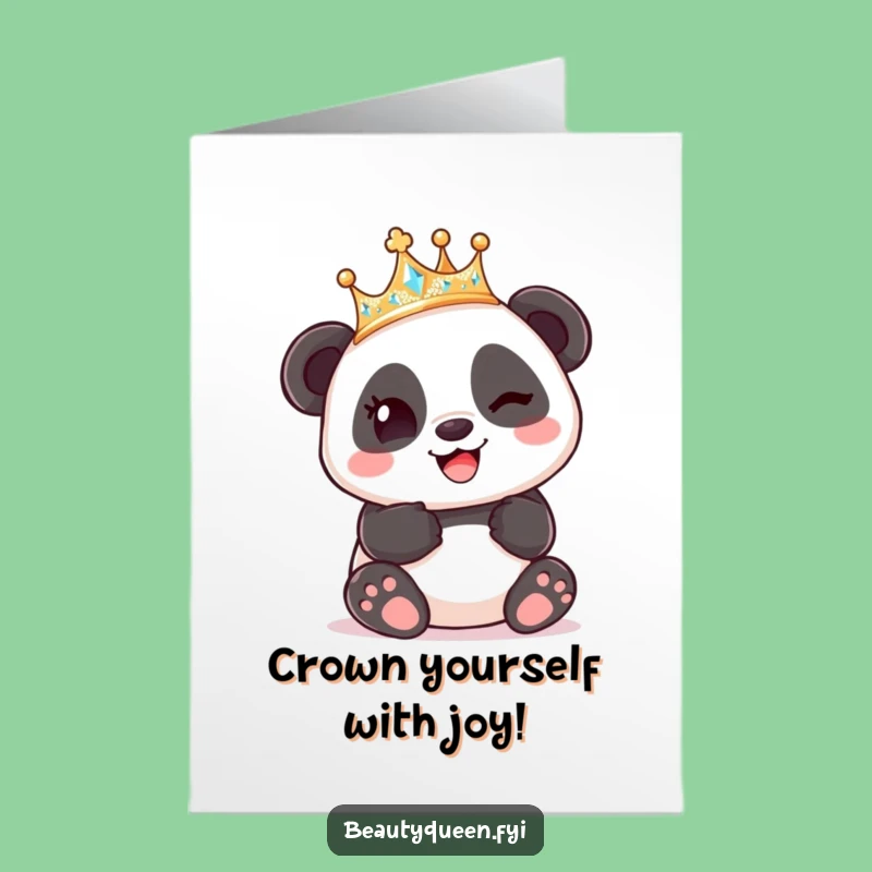 Free Printable Funny Birthday Card: Panda King Winking, Perfect Humorous Downloadable Gift