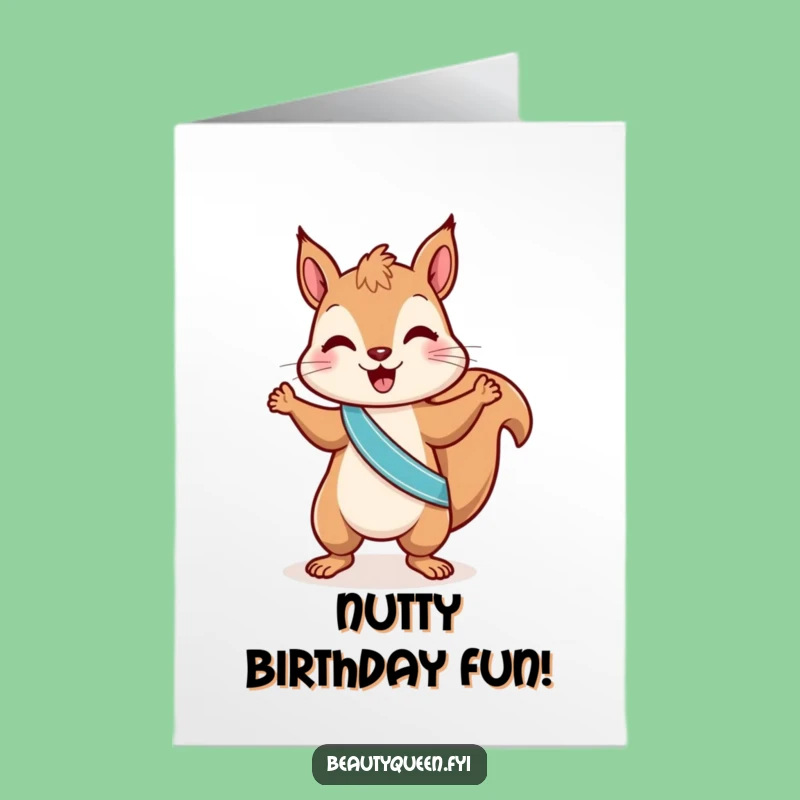 Free Printable Squirrel Birthday Card: Dancing Dynamo for a Fun Downloadable Gift