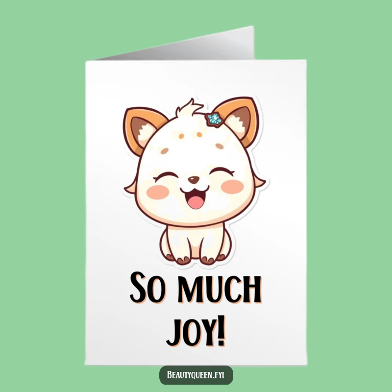Free Printable Birthday Card: Happy Animal with Sparkle, Joyful Humorous Download