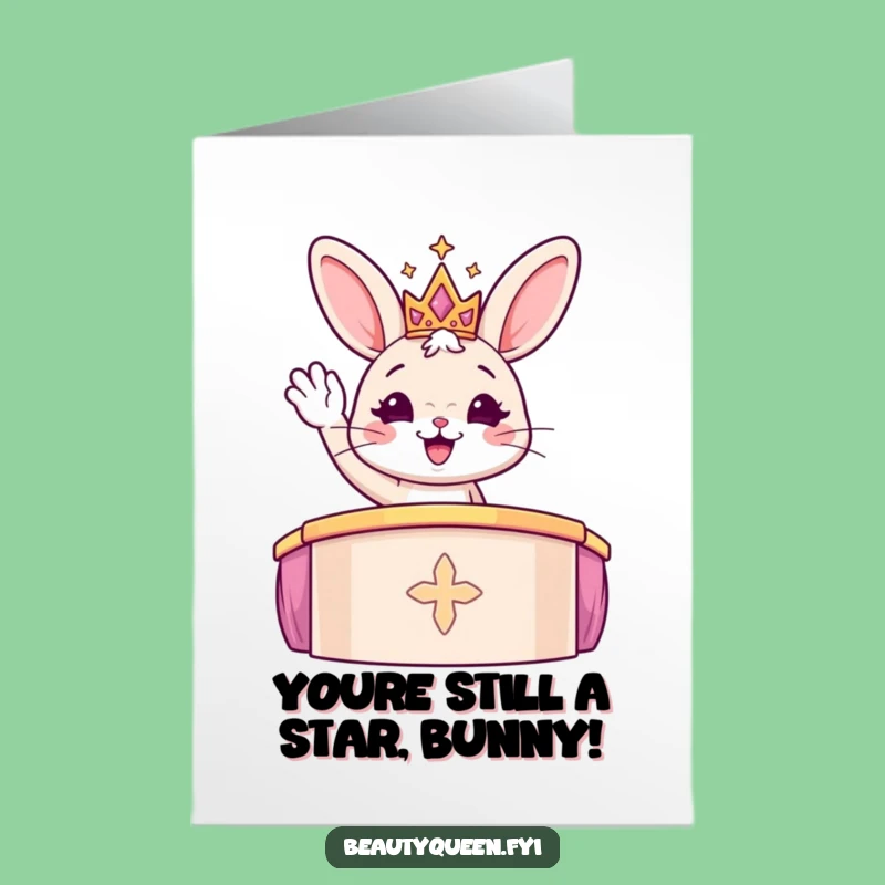 Free Printable Bunny Birthday Card: Funny Tiara Queen Digital Download Gift