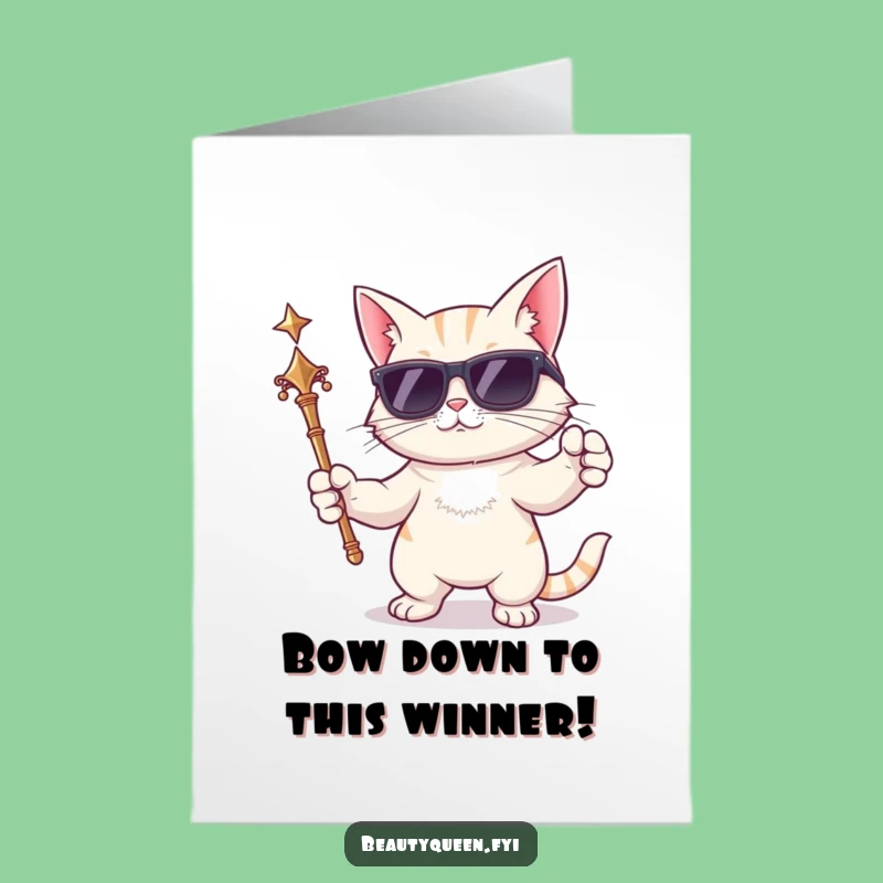 Free Printable Congratulations Card: Cat Ruler Funny Downloadable Gift