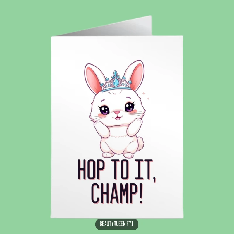 Free Printable Bunny Congratulations Card: Sparkly Tiara Queen for a Funny Downloadable Gift