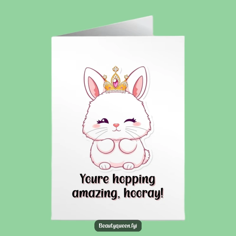 Free Printable Congrats Card: Bunny Kiss, Funny Downloadable For Any Celebration