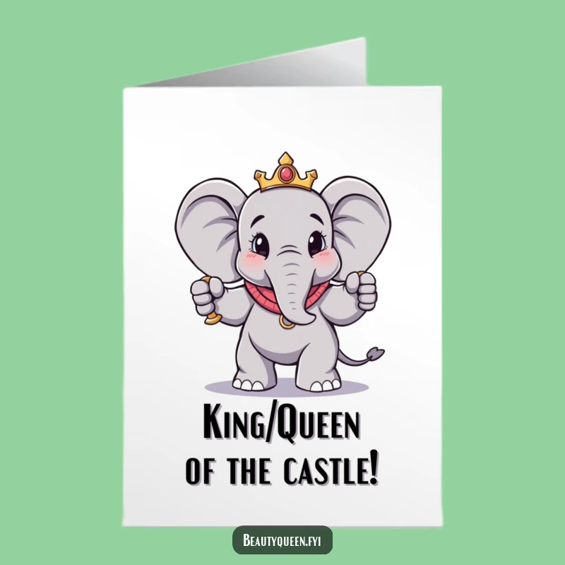 Free Printable Elephant Congratulations Card - Regal Pose Downloadable Gift