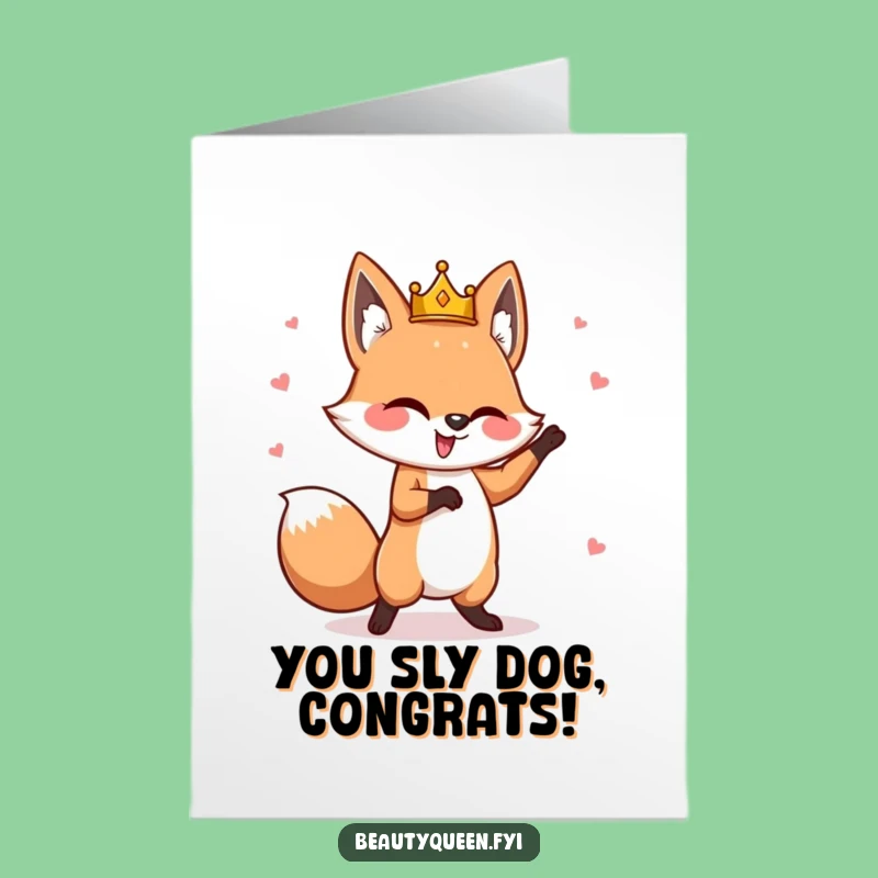 Free Printable Fox Congrats Card: Humorous Downloadable Gift for a Joyful Triumph