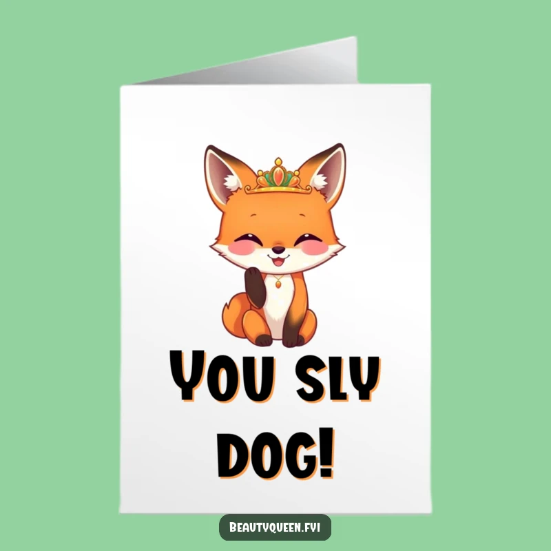 Free Printable Fox Congratulations Card: Dapper Diadem Adjuster for a Funny Downloadable Gift