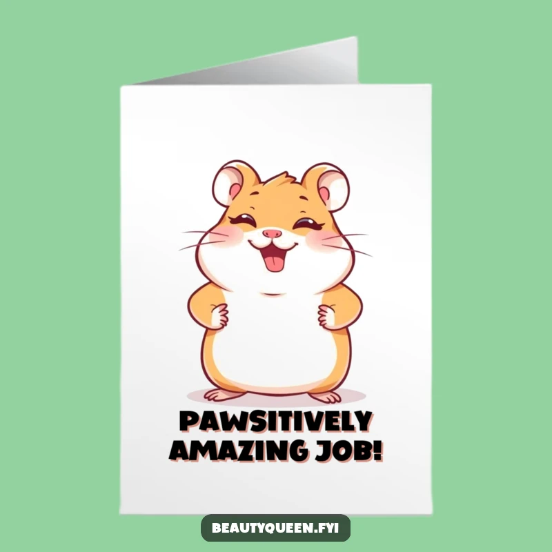 Free Printable Hamster Congratulations Card - Paws on Hips Downloadable Gift