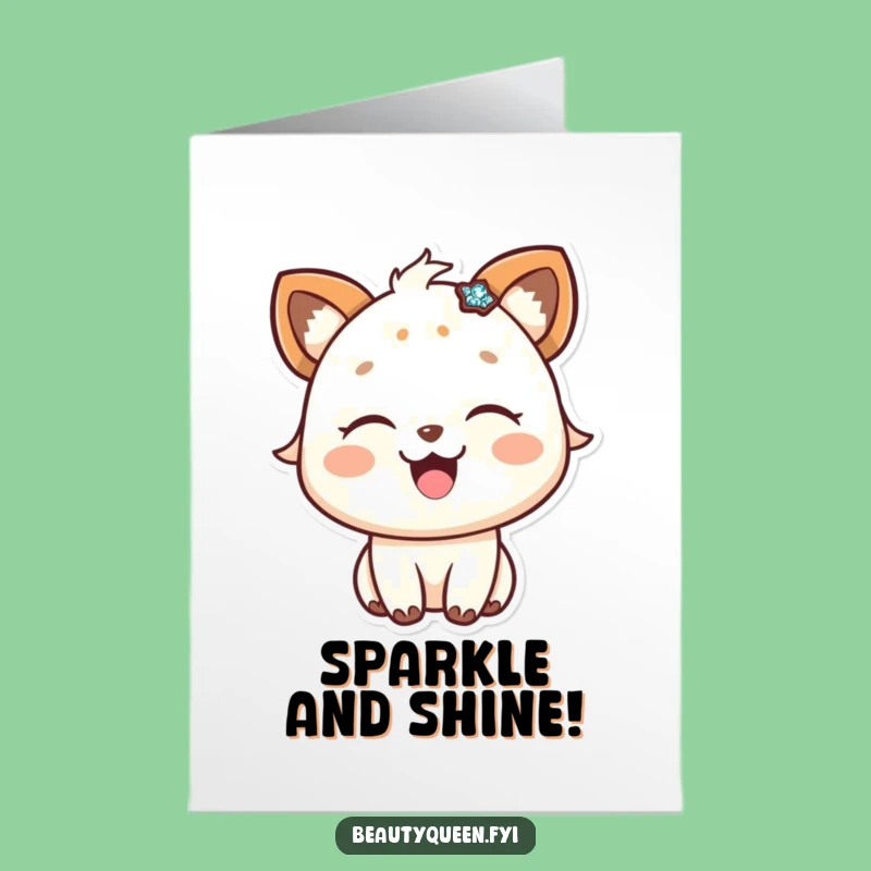 Free Printable Congrats Card: Happy Animal with Sparkle, Humorous Download