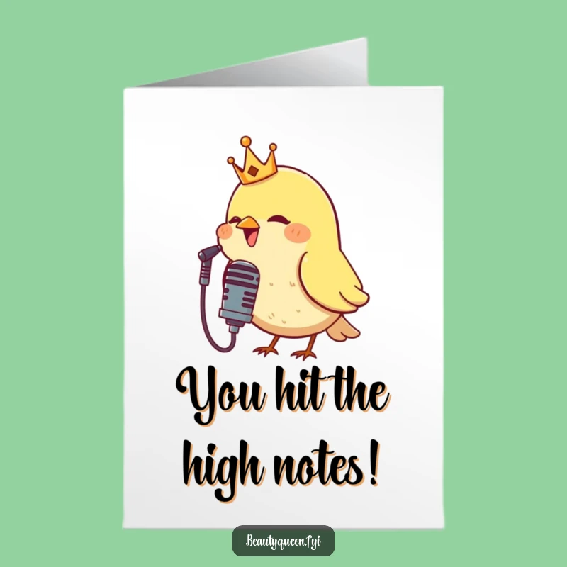 Free Printable Congrats Card: Crowned Bird's Victory Anthem, Downloadable Star Performance