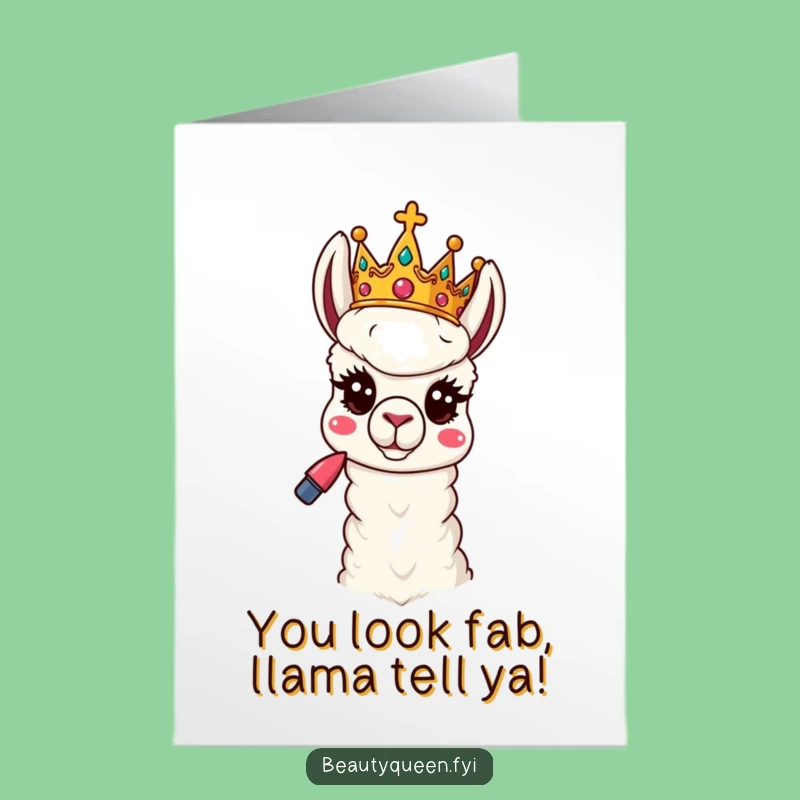 Free Printable Congrats Card: Llama Queen's Sassy Win - Downloadable Gift