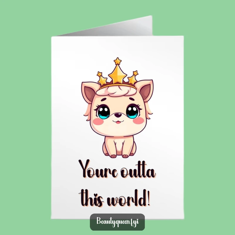 Free Printable Congrats Card: Amazed Animal with Star Crown, Humorous Download