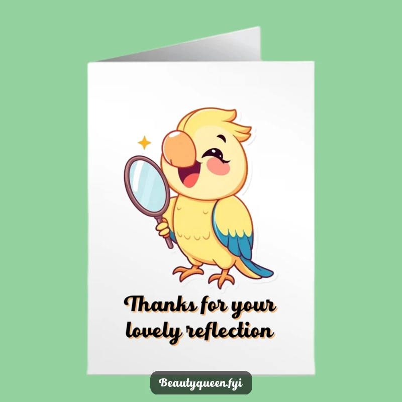 Amusing Free Printable Parrot Thank You Card - Mirror Smile Downloadable Gift