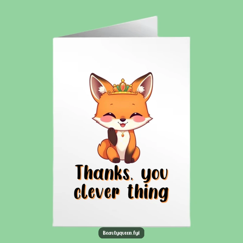 Free Printable Fox Thank You Card: Dapper Diadem Adjuster for a Downloadable Gift